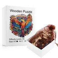 Układanki dla dzieci - Puzzle Drewniane Wooden A3 dla dzieci i dorosłych 180 el. Papuga - miniaturka - grafika 1