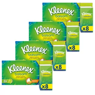 Kleenex, Chusteczki higieniczne Balsam, 4x 8szt. - Apteczki i materiały opatrunkowe - miniaturka - grafika 1