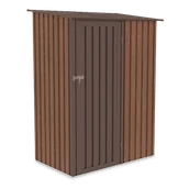 Altany ogrodowe - Szopa narzędziowa KENT 143x89cm Walnut, stalowa, wentylowana, funkcjonalny domek na narzędzia i akcesoria ogrodowe Hardmaister - miniaturka - grafika 1