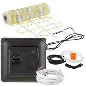 Ogrzewanie podłogowe - Mata grzewcza pod płytki MISSION AIR PTC MA-160W/m2 7m² (14mb x 50cm) + regulator Aries Czarny - miniaturka - grafika 1