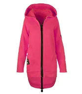 Bluzy damskie - Długa bluza damska z kapturem parka gruba ciepła-M - miniaturka - grafika 1