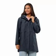 Kurtki damskie - Damski płaszcz przeciwdeszczowy Jack Wolfskin CAPE WEST COAT W night blue - XS - miniaturka - grafika 1