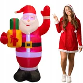 Ozdoby bożonarodzeniowe - MIKOŁAJ dmuchany ŚWIECĄCY DUŻY pompowany LED 150 cm - miniaturka - grafika 1