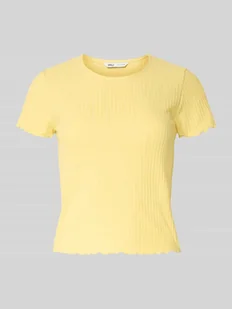 T-shirt o kroju regular fit z efektem prążkowania - Koszulki i topy damskie - miniaturka - grafika 1
