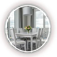 Lustra - LUSTRO PODŚWIETLANE LED OKRĄGŁE W SREBRNEJ RAMIE PIASKOWANE 95 CM - miniaturka - grafika 1