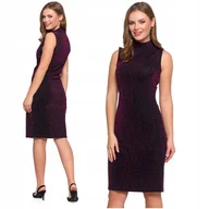 Sukienki - Sukienka Damska z Połyskiem MIDI Koktajlowa Dopasowana Elegancka MORAJ M - miniaturka - grafika 1
