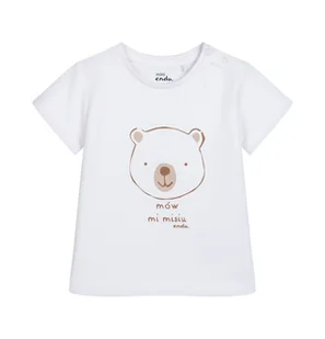 T-shirt dla dziecka do 2 lat, z misiem i napisem Mów mi misiu, biały - Bluzki dla niemowląt - miniaturka - grafika 1