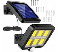 Lampy ogrodowe - Lampa uliczna SOLARNA LED COB KABEL5M WODOODPORNA SOLIDNA czujnik zmierzchu - miniaturka - grafika 1
