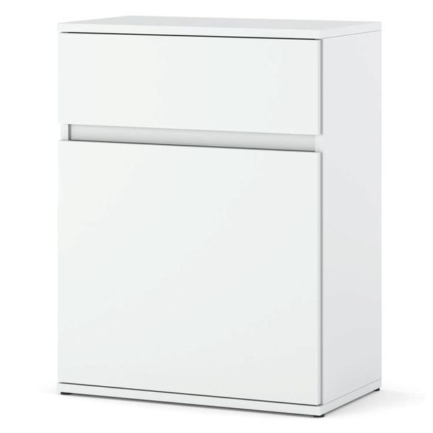 Komoda Biała Z Szuflada Szafka 60cm Nowoczesna Bezuchwytowa Salon Sypialnia