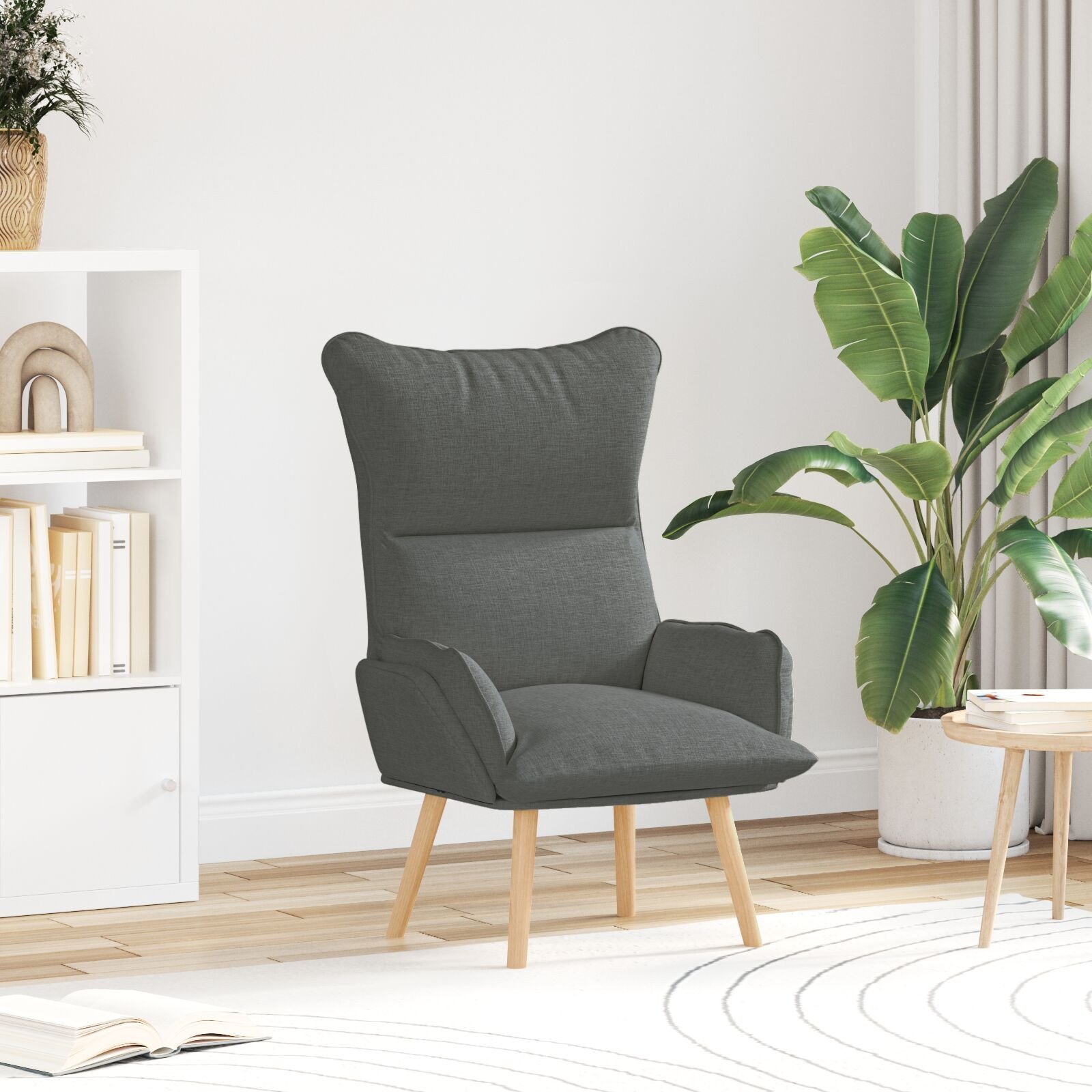 Fotel relaksacyjny vidaXL w ciemnoszarym materiale
