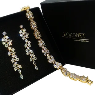 Komplet ślubny CHLOE gold + FLORAL gold - Zestawy biżuterii dla kobiet - miniaturka - grafika 1