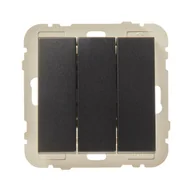 Wyłączniki światła i elektryczne - Efapel Włącznik potrójny Logus czarny - miniaturka - grafika 1