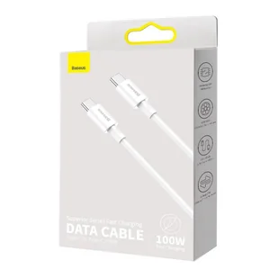Baseus Superior kabel przewód USB Typ C - USB Typ C szybkie ładowanie Quick Charge / Power Delivery / FCP 100W 5A 20V 1m biały (CATYS-B02) - Kable USB - miniaturka - grafika 10