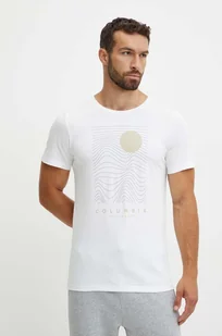 Columbia t-shirt bawełniany kolor biały z nadrukiem - Koszulki męskie - miniaturka - grafika 1