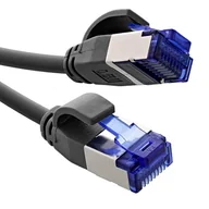 Kable miedziane - InLine Kabel sieciowy 10 m, S/FTP, TPE (LSZH), kabel krosowy Cat.6A, 500 MHz, slim, Gigabit LAN, sieć, Ethernet, miedziany, PoE, czarny, 74900S - miniaturka - grafika 1
