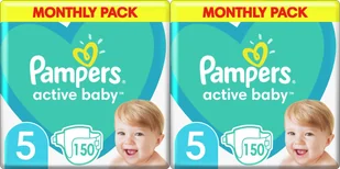 Pampers Pieluchy Active Baby 5, 11-16 kg, 150 szt. x2 - Pieluchy - miniaturka - grafika 1