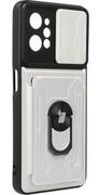 Etui i futerały do telefonów - Bizon Etui Case Camshield Card Slot Ring do Realme C31 białe - miniaturka - grafika 1