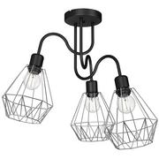 Lampy sufitowe - Luminex Bergen 312 Plafon Oprawa sufitowa 3x60W E27 czarny/chrom - miniaturka - grafika 1