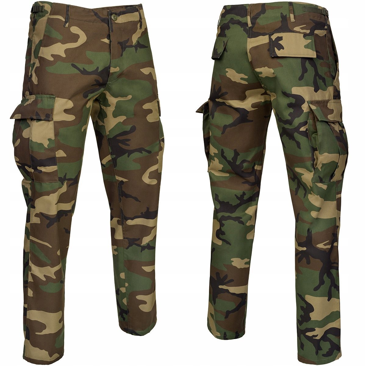 Spodnie Wojskowe Bojówki BDU Mil-Tec Straight Cut - Woodland S