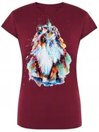 Koszulki i topy damskie - T-Shirt damski nadruk Kolorowy Kot Rozm.M - miniaturka - grafika 1
