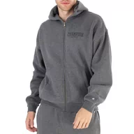 Bluzy sportowe męskie - Bluza Champion Hooded Full Zip Sweatshirt 219171-EM519 - szara - miniaturka - grafika 1