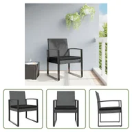 Fotele i krzesła ogrodowe - The Living Store Krzesła ogrodowe do jadalni 2 szt. Ciemnoszary rattan PP - miniaturka - grafika 1