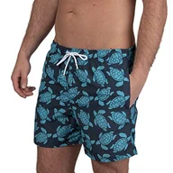 Spodenki damskie - RIPT Performance Męskie szorty Ript Essentials Mens Turtle Print Swim Trunks szorty kąpielowe, granatowy/turkusowy, XL - miniaturka - grafika 1