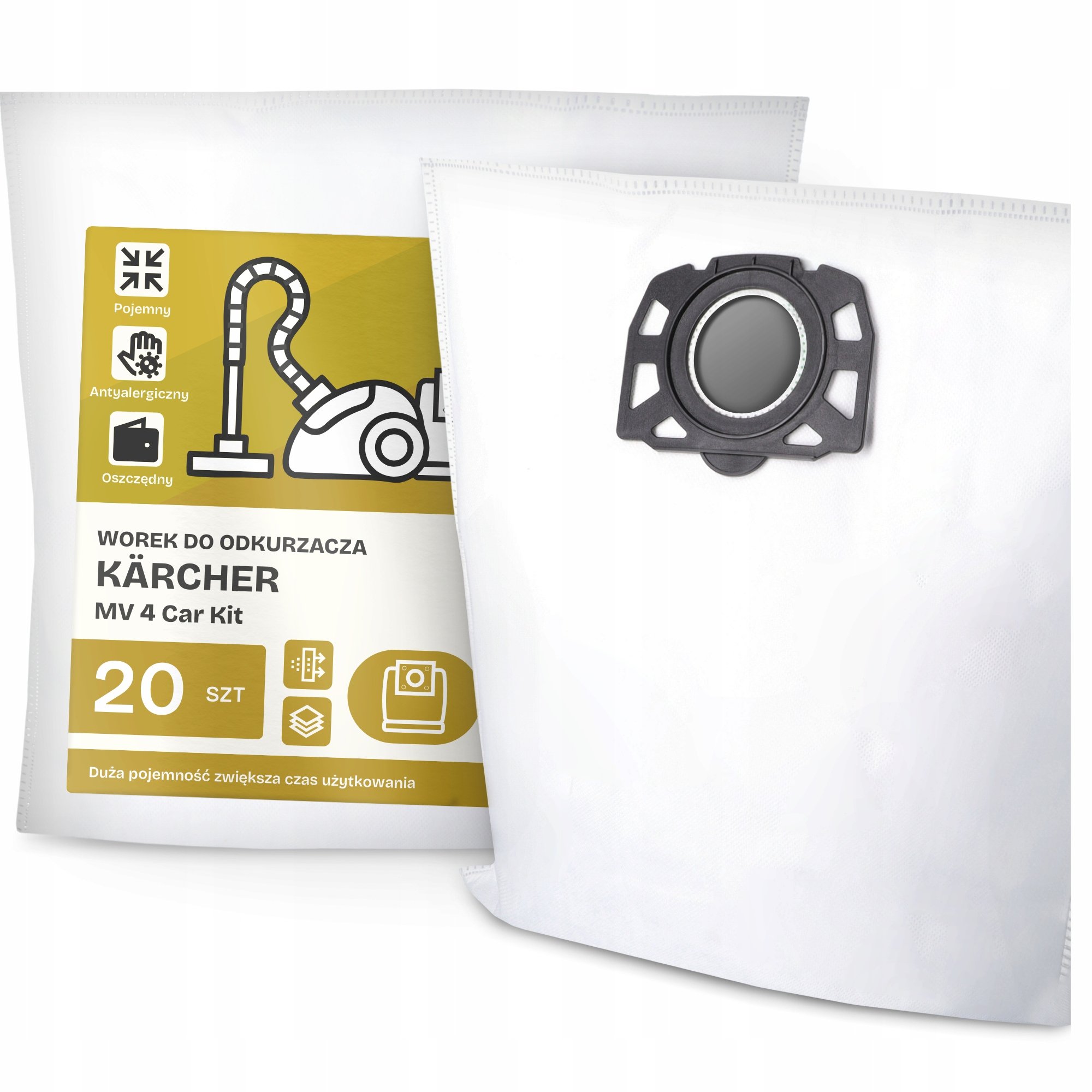 20x Worek do Odkurzacza Kärcher MV 4 Car Kit Syntetyczny Flizelinowy Wor G9