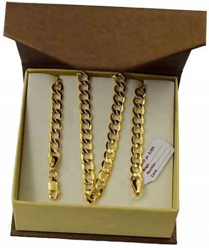 Złoty Łańcuszek Męski Diamentowany Pancerka 5,00 mm pr 585 Grawer Gratis