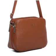 Torebki damskie - Damska Torebka Listonoszka LUIGISANTO Brązowa Trzykomorowa z Paskiem - miniaturka - grafika 1