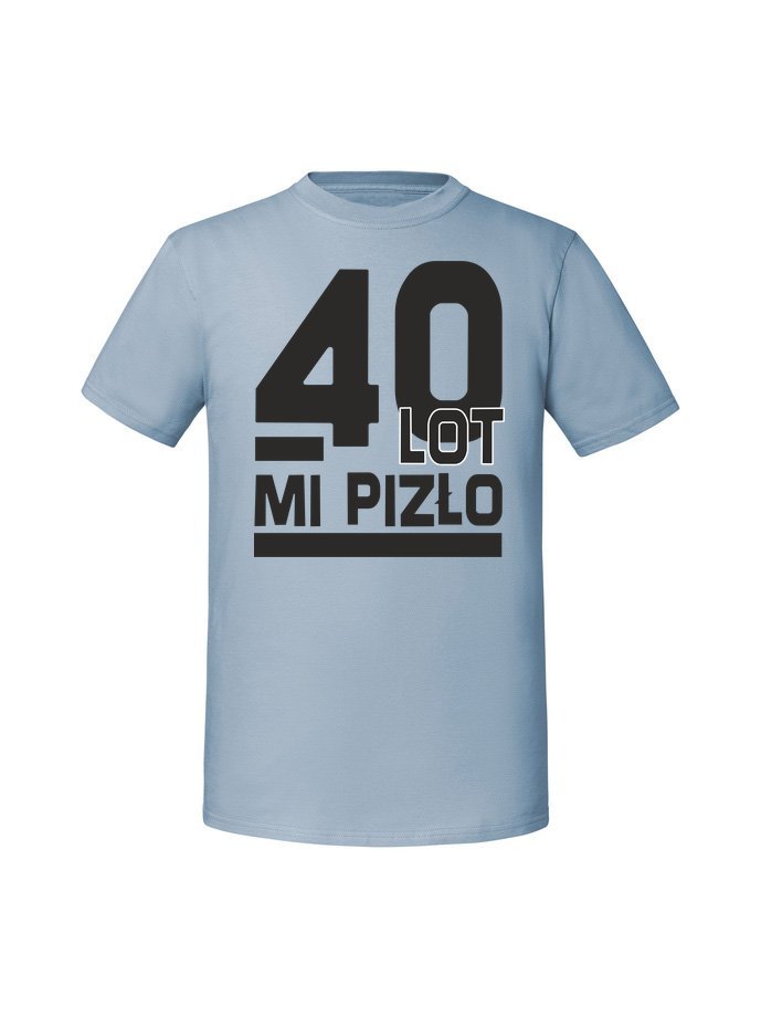 Męska koszulka z nadrukiem - 40 LOT MI PIZŁO Mineralny Błękit S