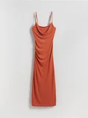 Sukienki - Reserved - Sukienka na ramiączkach z wiskoz - pomarańczowy - miniaturka - grafika 1