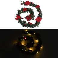 Ozdoby bożonarodzeniowe - vidaXL Świąteczna girlanda z lampkami LED zielona 2,7 m PVC 320972 - miniaturka - grafika 1