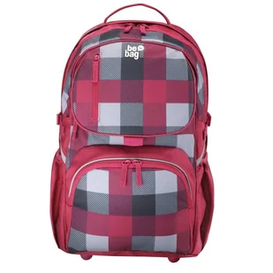 Herlitz Sp. z o.o. Be Bag Plecak szkolny Cube Karo burgund - Plecaki szkolne i tornistry - miniaturka - grafika 1