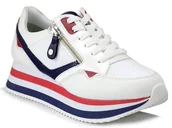 Sneakersy damskie - Buty damskie sneakersy sportowe na platformie białe Tamaris 23742-26-39 - miniaturka - grafika 1