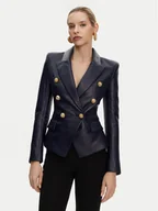 Marynarki i żakiety damskie - Balmain Marynarka DF0SG185LC62 Granatowy Regular Fit - miniaturka - grafika 1