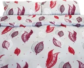 Pościel - Pościel z polaru z motywem piór - Przytulna i miękka, wykonana w 100% z poliestru 200x200 cm - miniaturka - grafika 1