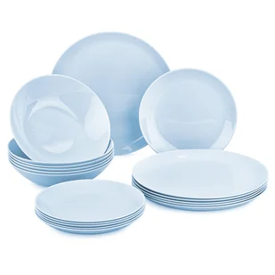 Luminarc DIWALI LIGHT BLUE KOMPLET OBIADOWY 18 EL DLA 6 OS WYPRODUKOWANE WE FRANCJI SZKŁO HARTOWANE 00443 - Serwisy obiadowe - miniaturka - grafika 2