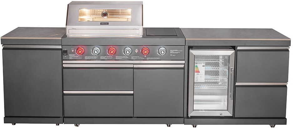 Mirpol KUCHNIA OGRODOWA Z GRILLEM GAZOWYM I LODÓWKĄ 275CM PREMIUM