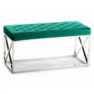 Ławki do przedpokoju - Pikowane siedzisko Nelja Silver Green - miniaturka - grafika 1