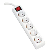 Listwy zasilające - OMEGA EXTENSION CORD LISTWA ZASILAJĄCA 3,0M 16A 5 SOCKET TYPE F SCHUKO GERMAN WHITE [43703] - miniaturka - grafika 1