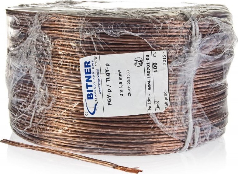 BITNER PRZEWÓD GŁOŚNIKOWY BITNER BiTsound PGY-p TLgY 2x1mm2 ROLKA 100m.