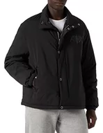 Kurtki męskie - Armani Exchange Męska kurtka Snap Fastener, logo z przodu, Back Print, Black, Large - miniaturka - grafika 1