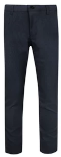 Eleganckie Męskie Spodnie, Zwężane (Slim Fit)  RIGON - Grafit z Granatem - Rigon - Spodnie męskie - miniaturka - grafika 1