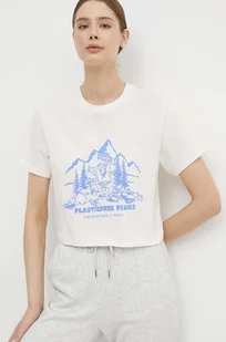 The North Face t-shirt bawełniany damski kolor beżowy NF0A87E0QLI1 - Koszulki sportowe damskie - miniaturka - grafika 1