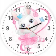 Wyposażenie pokoiku dziecięcego - naSciane Zegar dla dzieci KRÓLIK BALETNICA kóliczek ECO - miniaturka - grafika 1
