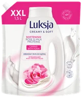 Kosmetyki do kąpieli - Kremowy płyn do kąpieli z różą i proteinami mleka Luksja 1,5L zapas - miniaturka - grafika 1