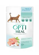 Mokra karma dla kotów - OPTI MEAL PSTRĄG W KREMOWYM SOSIE 85g - miniaturka - grafika 1