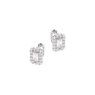 Biżuteria dla dzieci - Srebrne kolczyki 925 Prostokąt Cyrkonia - miniaturka - grafika 1