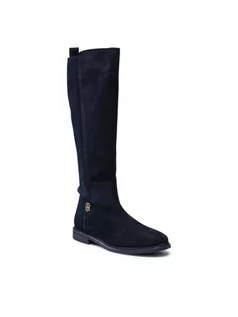 Kozaki damskie - Tommy Hilfiger Oficerki Th Essentials Longboot FW0FW05992 Granatowy - grafika 1